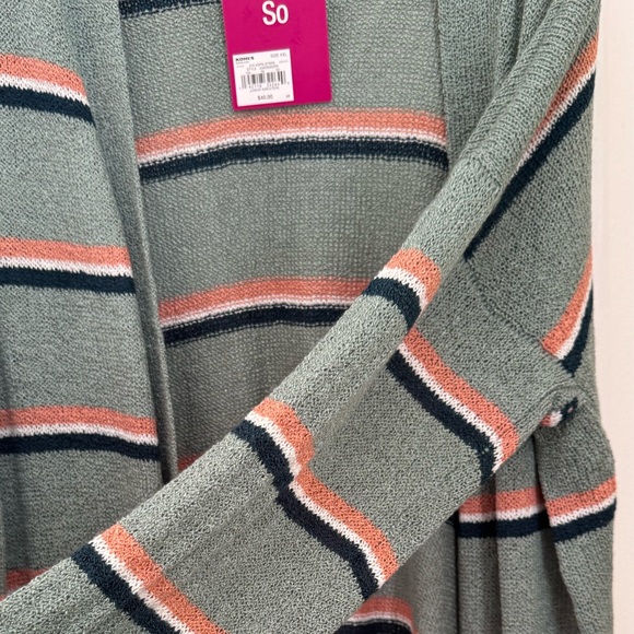 SO OPEN CARDIGAN. LIGHTWEIGHT OPEN FRONT STRIPED CARDIGAN. NEW WITH TAGS - Picture 3 of 13